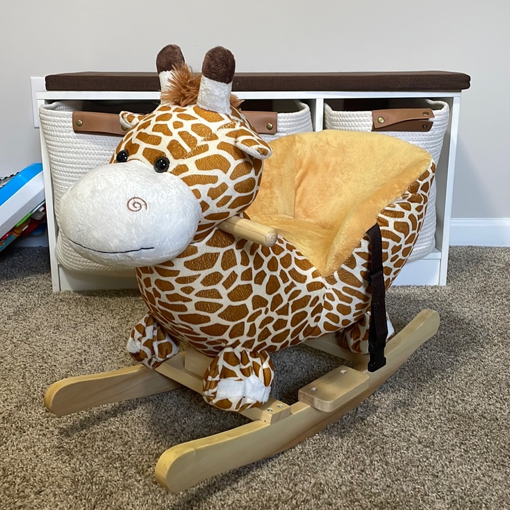 Giraffe Plush Rocking Horse with Music